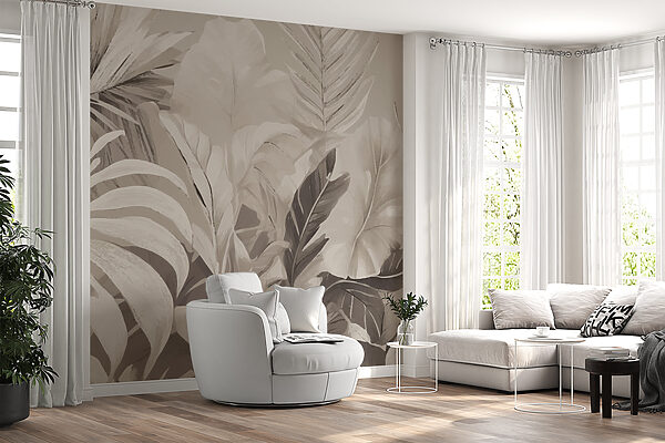 Monochrome Jungle-esthetiek Fotobehang Monochrome Jungle-esthetiek