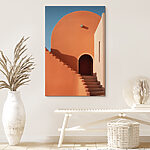 Canvas Schilderijen Trap naar een gebouw