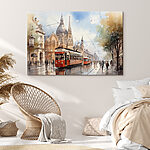 Canvas Schilderijen Trolley op straat
