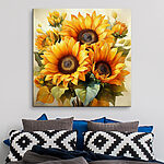 Canvas Schilderijen Boeket gele zonnebloemen