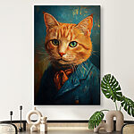 Canvas Schilderijen Kat in pak