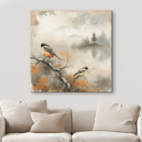 Vogel op een tak Canvas Schilderijen Vogel op een tak