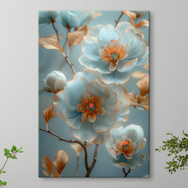 Etherische bloemen in serene tinten Canvas Schilderijen Etherische bloemen in serene tinten