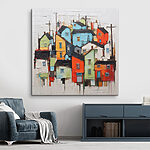 Canvas Schilderijen Schilderij van een stad