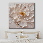 Canvas Schilderijen Witte bloem met geel hart