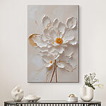 Canvas Schilderijen Witte bloem met geel hart