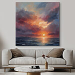 Canvas Schilderijen Zonsondergang over de oceaan