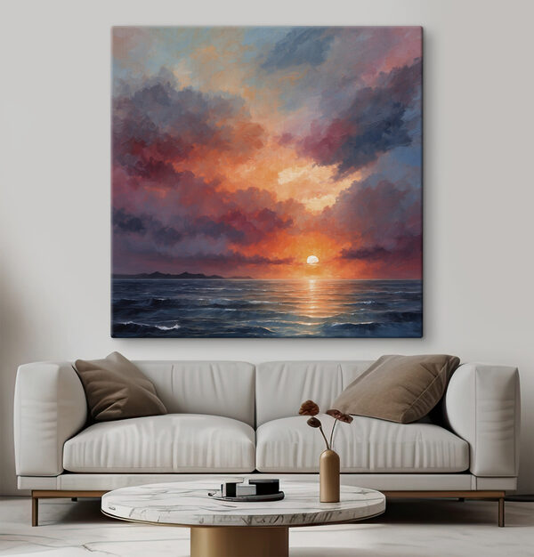 Zonsondergang over de oceaan Canvas Schilderijen Zonsondergang over de oceaan