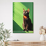 Canvas Schilderijen Kat zittend op een stoel