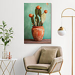 Canvas Schilderijen Cactus in een pot