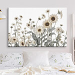 Canvas Schilderijen Groep witte bloemen