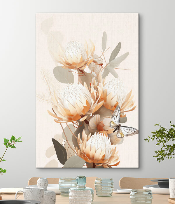 Vlinder op een bloem Canvas Schilderijen Vlinder op een bloem