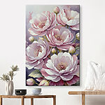 Canvas Schilderijen Elegante bloemen in zachte tinten.