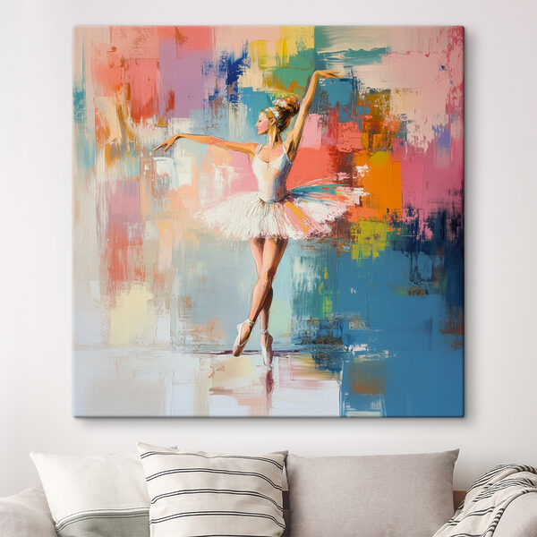 Dansende vrouw in een tutu Canvas Schilderijen Dansende vrouw in een tutu