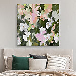 Canvas Schilderijen Schilderij van bloemen en bladeren