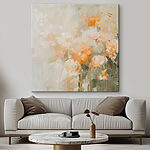 Canvas Schilderijen Schilderij van bloemen op een wit oppervlak