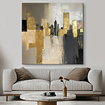 Canvas Schilderijen Schilderij van een skyline van een stad