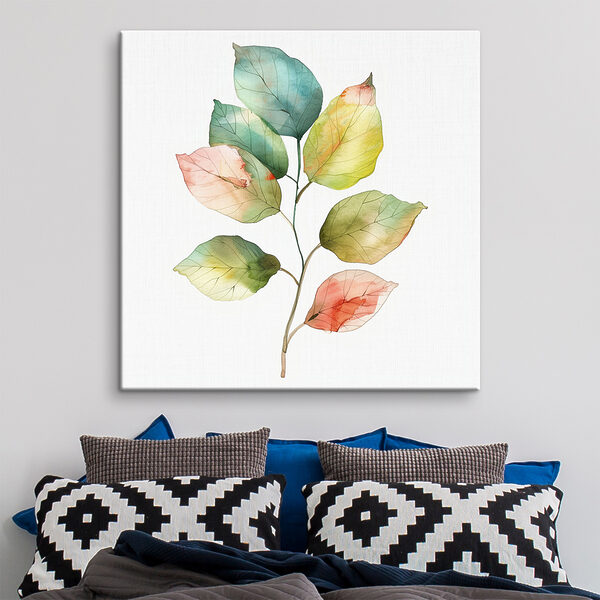 Aquarel van een blad Canvas Schilderijen Aquarel van een blad