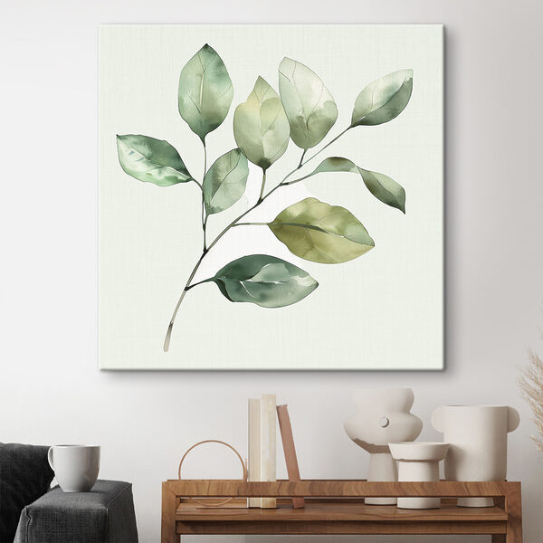 Canvas Schilderijen Canvas Schilderijen Groene bladplant met witte achtergrond (Artikelnummer: s40766)