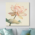 Canvas Schilderijen Elegante lotus in zachte pasteltinten
