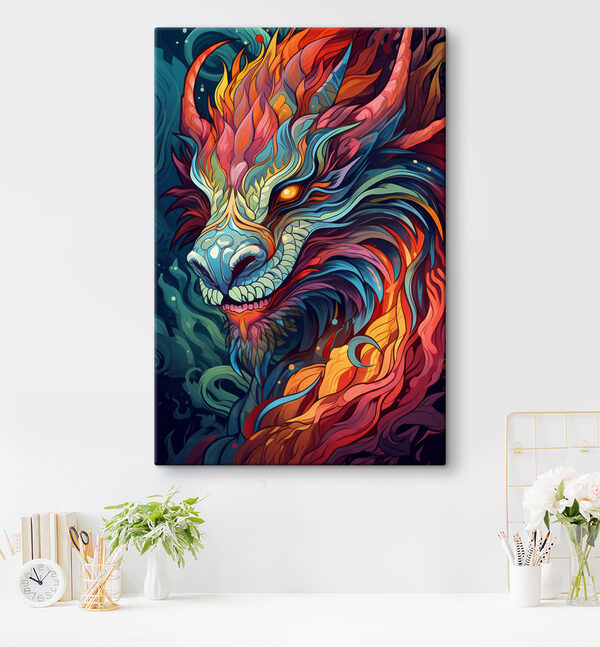 Kleurrijke kunst van een draak Canvas Schilderijen Kleurrijke kunst van een draak