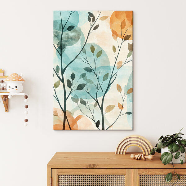 Schilderij van een boom met bladeren Canvas Schilderijen Schilderij van een boom met bladeren