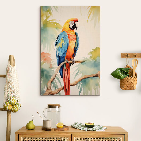 Kleurrijke vogel op een tak Canvas Schilderijen Kleurrijke vogel op een tak
