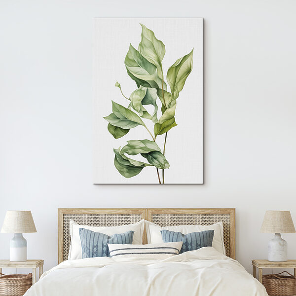 Elegante Groene Bladeren Kunst Canvas Schilderijen Elegante Groene Bladeren Kunst