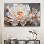 Canvas Schilderijen Bloeit in serene witte tinten