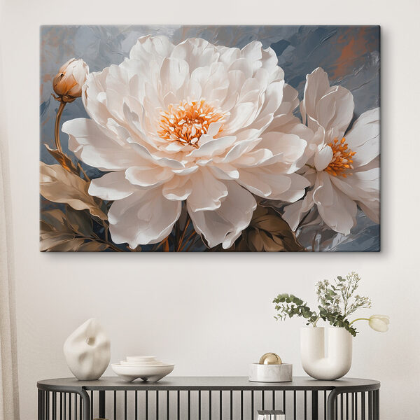 Bloeit in serene witte tinten Canvas Schilderijen Bloeit in serene witte tinten