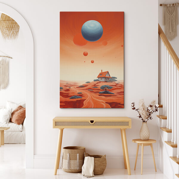 Huis in een woestijn Canvas Schilderijen Huis in een woestijn