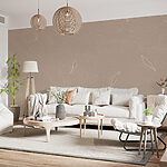 Fotobehang Bloemenpatroon op beige achtergrond