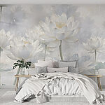 Fotobehang Groep witte bloemen