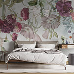 Fotobehang Florale elegantie in zachte pasteltinten