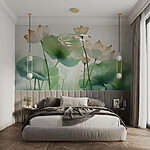 Fotobehang Lotus bloeit in sereen water