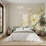 Fotobehang Roombloesems op achtergrond met structuur