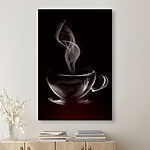 Canvas Schilderijen Glazen beker met rook