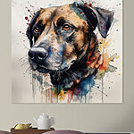 Canvas Schilderijen Schilderij van een hond