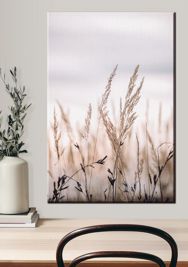 Fluisterend riet in sereen licht Canvas Schilderijen Fluisterend riet in sereen licht