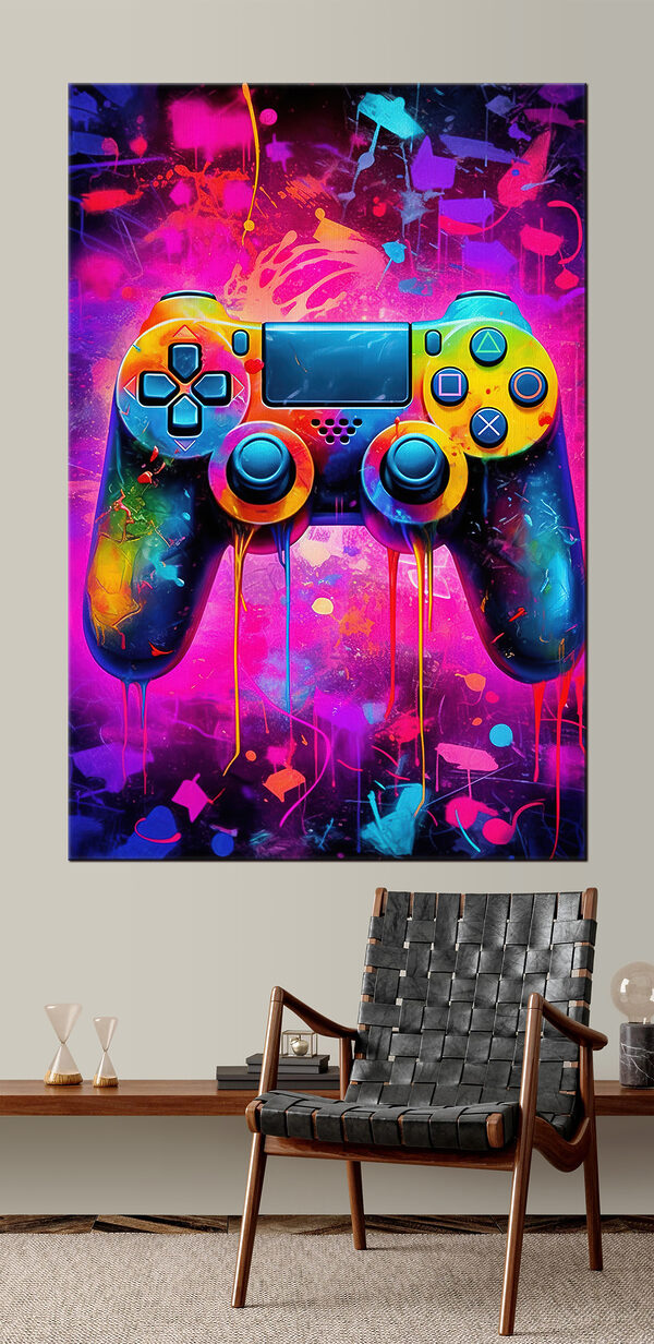 Kleurrijke videogamecontroller Canvas Schilderijen Kleurrijke videogamecontroller