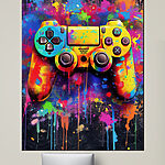 Canvas Schilderijen Kleurrijke videogamecontroller