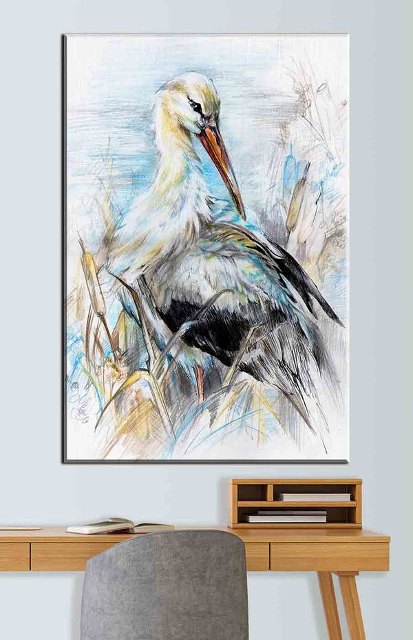 Tekening van een vogel Canvas Schilderijen Tekening van een vogel