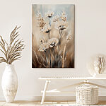 Canvas Schilderijen Schilderen van bloemen en gras