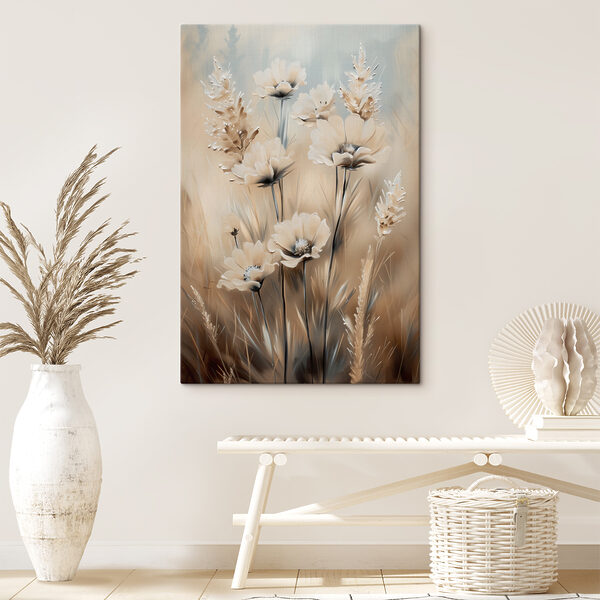Schilderen van bloemen en gras Canvas Schilderijen Schilderen van bloemen en gras