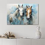 Canvas Schilderijen Schilderij van twee paarden