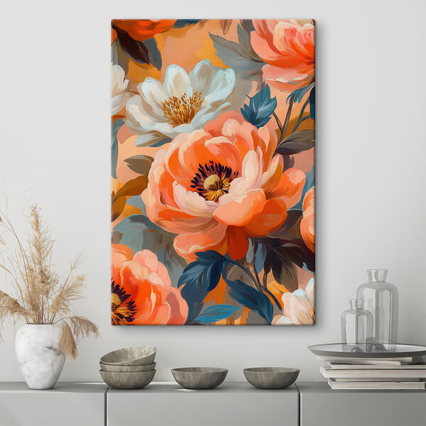 Heldere bloemen in levendige tinten Canvas Schilderijen Heldere bloemen in levendige tinten