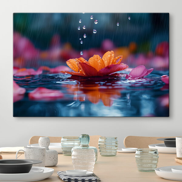 Bloem in het water Canvas Schilderijen Bloem in het water