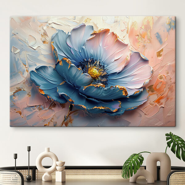 Elegante bloemblaadjes in impressionistische stijl Canvas Schilderijen Elegante bloemblaadjes in impressionistische stijl
