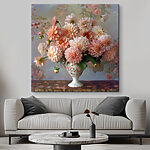 Canvas Schilderijen Vaas met bloemen erin