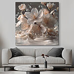 Canvas Schilderijen Dansende bloesems in kristalwater